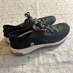 SALOMON TECH LITE QUIET SHADE BLACK GREY ALLOY L4098570033 MENS LACE UP SIZE 9.5